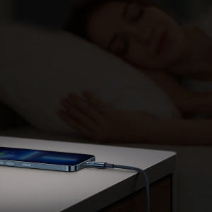 Кабел за зареждане и данни BASEUS Explorer USB Type C към Lightning 20W 1m син (CATS000003) - Img 15