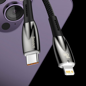 Кабел за зареждане и данни BASEUS Glimmer USB Type C към Type C с бързо зареждане 480Mb/s Power Delivery 100W 1m черен - Img 20