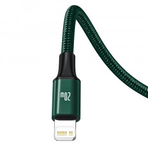 Кабел за зареждане и данни BASEUS Rapid 3in1 USB Type C към USB Type C / Lightning / micro USB 20W 1.5m зелен (CAMLT-SC06) - Img 2