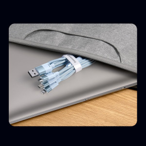 Кабел за зареждане и данни BASEUS StarSpeed 3in1 USB Type A към micro USB / Lightning / USB Type C 3.5A 1.2m черен - Img 16