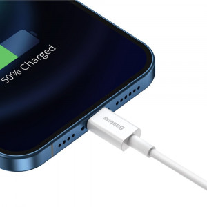 Кабел за зареждане и данни BASEUS Superior USB Type A към Lightning 2.4A 1m бял (CALYS-A02) - Img 8