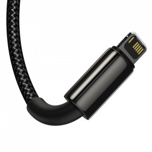 Кабел за зареждане и данни BASEUS Tungsten 3in1USB Type A към Lightning / USB Type C / micro USB 3.5A 1.5m (CAMLTWJ-01) черен - Img 3