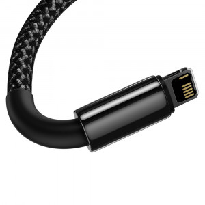 Кабел за зареждане и данни BASEUS Tungsten USB Type A към Lightning cable 2.4A 2m черен (CALWJ-A01) - Img 4