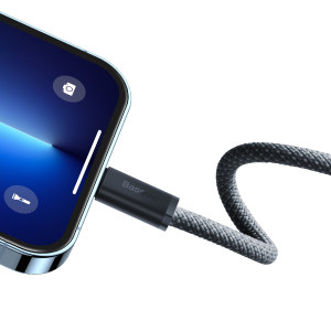 Кабел за зареждане и данни BASEUS USB Type C към Lightning 2m Power Delivery 20W сив (CALD000116) - Img 4
