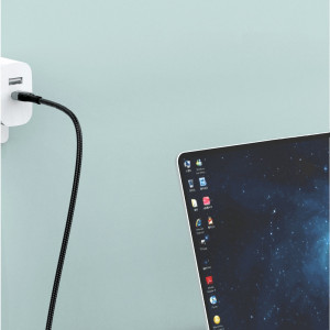 Кабел за зареждане и данни DUDAO USB Type A към USB Type C с бързо зареждане Power Delivery 66W 1m черен (L7Max) - Img 6