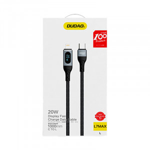 Кабел за зареждане и данни DUDAO USB Type C към Lightning с бързо зареждане Power Delivery 20W (L7MaxL) черен - Img 5