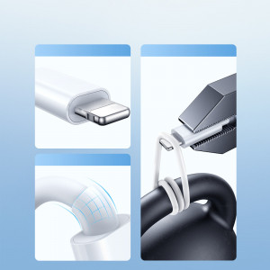 Кабел за зареждане и данни JOYROOM 3in1 USB Type A към 2x Lightning / безжично зарядно S-IW007 1.2m бял - Img 14