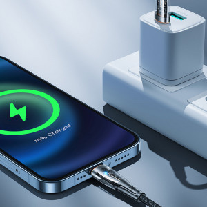 Кабел за зареждане и данни JOYROOM USB Type C към Lightning с бързо зареждане и smart switch 20W 1.2m черен (S-CL020A3) - Img 9