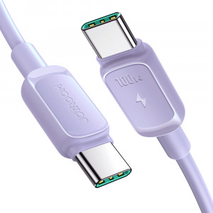 Кабел за зареждане и данни JOYROOM USB Type C към USB Type C 100W 1.2m S-CC100A14 лилав - Img 1