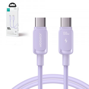 Кабел за зареждане и данни JOYROOM USB Type C към USB Type C 100W 1.2m S-CC100A14 лилав - Img 2