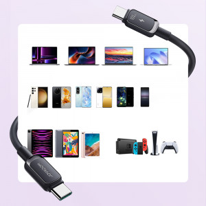 Кабел за зареждане и данни JOYROOM USB Type C към USB Type C 100W 1.2m S-CC100A14 черен - Img 5