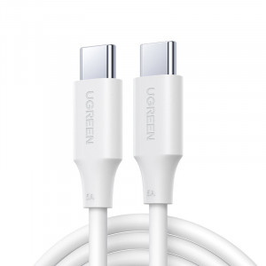 Кабел за зареждане и данни UGREEN US562 USB Type C към USB Type C Power Delivery 100W 2m бял - Img 1