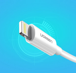 Кабел за зареждане и данни UGREEN USB Type A към Lightning MFI 1m 2.4A бял (20728) - Img 9