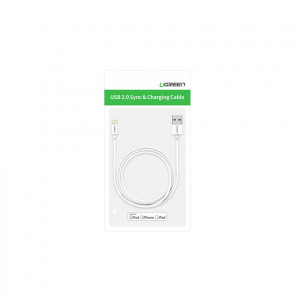 Кабел за зареждане и данни UGREEN USB Type A към Lightning MFI 1m 2.4A бял (20728) - Img 19
