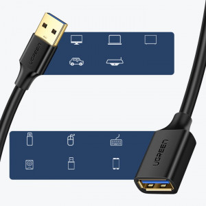 Кабел за зареждане и данни UGREEN USB Type A 3.0 1m черен (10368) - Img 5