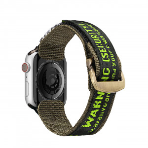 Каишка Dux Ducis Outdoor - Apple Watch Ultra 49mm / Ultra 2 49mm / 45mm Series 9 / 45mm Series 8 / 45mm Series 7 / 44mm SЕ (2nd gen) / 44mm SE / 44mm Series 6 / 44mm Series 5 / 44mm Series 4 / 42mm Series 3 / 42mm Series 2 черен / зелен - Img 2