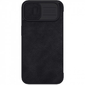 Калъф тип книга от еко кожа с подвижно покритие за камерата NILLKIN Qin Leather Pro - iPhone 14 Plus черен - Img 4