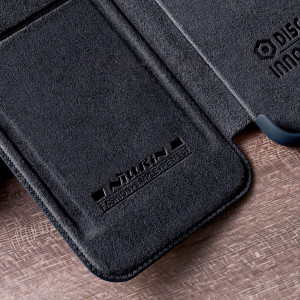 Калъф тип книга от еко кожа с подвижно покритие за камерата NILLKIN Qin Leather Pro - iPhone 14 Plus черен - Img 17