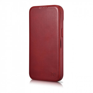 Калъф тип книга от естествена кожа iCARER CE Oil Wax Premium MagSafe - iPhone 14 Plus червен - Img 8
