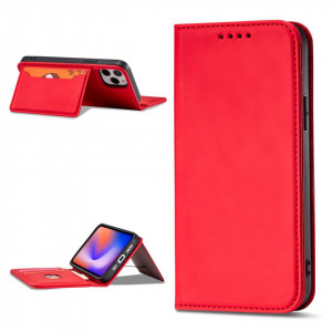 Калъф тип книга с външен джоб Magnet Card - iPhone 12 Pro червен - Img 3