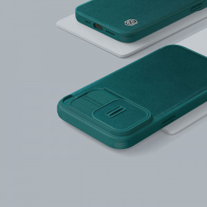 Калъф тип книга с подвижно покритие за камерата NILLKIN Qin Cloth Pro - iPhone 14 Pro син - Img 18