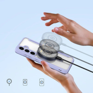Калъф тип книга с прозрачен гръб и стойка DUX DUCIS Skin X Pro MagSafe - Samsung Galaxy S24 лилав - Img 5
