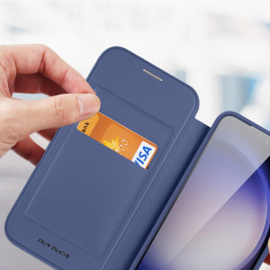 Калъф тип книга с прозрачен гръб DUX DUCIS Skin X Pro MagSafe - Samsung Galaxy S24 син - Img 9