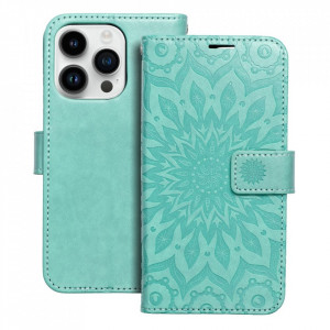 Калъф тип книга FORCELL Mezzo - iPhone 14 Pro (мандала) зелен - Img 1