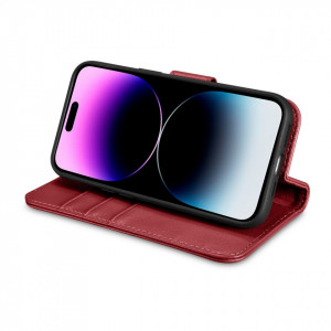 Калъф тип книга iCARER Wallet 2в1 против кражба - iPhone 14 Pro Cover червен - Img 9