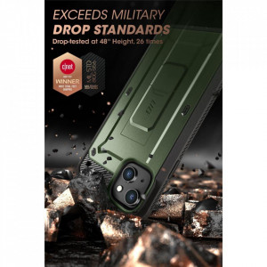Калъф 360° със стойка и клипс SUPCASE Unicorn Beetle Pro - iPhone 14 Plus зелен - Img 9