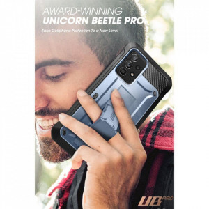 Калъф 360° със стойка и клипс SUPCASE Unicorn Beetle Pro - Samsung Galaxy A53 5G тъмносин - Img 6