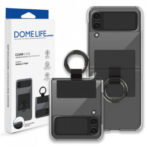 Калъф WHITESTONE Clear Ring - Samsung Galaxy Z Flip4 прозрачен с черна планка - Img 1