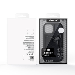 Кожен гръб с джоб за карти NILLKIN Aoge - iPhone 12 mini черен - Img 5