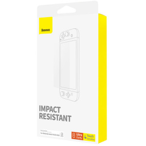 Комплект от 2 бр. Закален стъклен протектор BASEUS Crystal за Nintendo Switch OLED 2021 + инструмент за поставяне - Img 3