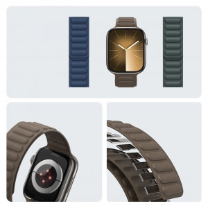 Магнитна каишка DUX DUCIS BL - Apple Watch 41mm Series 9 / 41mm Series 8 / 41mm Series 7 / 40mm Series 6 / 40mm SE / 40mm Series 5 / 40mm Series 4 / 38mm Series 3 / 38mm Series 2 / 38mm (1st gen) тъмносив - Img 7