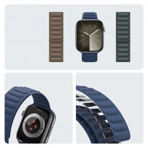 Магнитна каишка DUX DUCIS BL - Apple Watch 41mm Series 9 / 41mm Series 8 / 41mm Series 7 / 40mm Series 6 / 40mm SE / 40mm Series 5 / 40mm Series 4 / 38mm Series 3 / 38mm Series 2 / 38mm (1st gen) син - Img 6