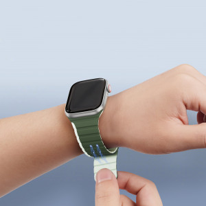 Магнитна каишка Dux Ducis LD - Apple Watch 41mm Series 9 / 41mm Series 8 / 41mm Series 7 / 40mm Series 6 / 40mm SE / 40mm Series 5 / 40mm Series 4 / 38mm Series 3 / 38mm Series 2 / 38mm (1st gen) зелен - Img 5