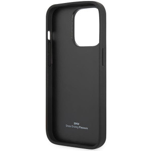 Оригинален гръб от еко кожа BMW Leather Diamond BMHCP14X22RFGR - iPhone 14 Pro Max бургундско червен - Img 7