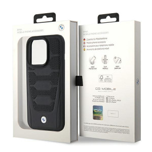 Оригинален гръб от еко кожа BMW Leather Seats - iPhone 15 Pro Max черен - Img 8