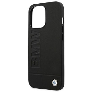 Оригинален гръб от естествена кожа BMW Leather Stamp BMHCP14XSLLBK - iPhone 14 Pro Max черен - Img 6