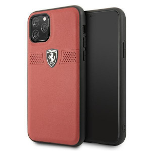 Оригинален гръб от естествена кожа FERRARI Heritage Quilted FEOBAHCN58RE - iPhone 11 Pro червен - Img 1