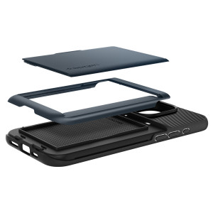 Оригинален гръб със слот за карта SPIGEN Slim Armor CS - iPhone 15 Pro Max син - Img 8