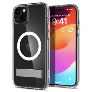 Оригинален гръб със стойка SPIGEN Ultra Hybrid S MagSafe - iPhone 15 Plus кристалнопрозрачен - Img 1