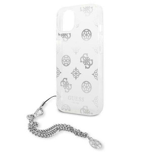 Оригинален гръб с верижка GUESS Peony Chain GUHCP13SKSPESI - iPhone 13 mini сив - Img 6
