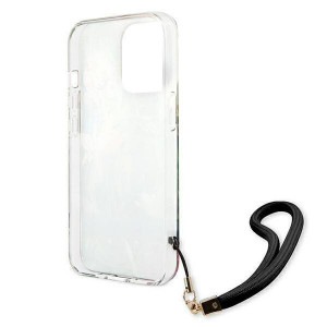 Оригинален гръб с връзка GUESS Flower GUHCP13LHFLSB - iPhone 13 Pro син - Img 7
