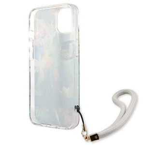 Оригинален гръб с връзка GUESS Flower GUHCP13SHFLSB - iPhone 13 mini син - Img 7