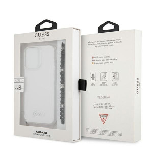 Оригинален гръб с гривна GUESS черен Pearl GUHCP13LKPSBK - iPhone 13 Pro прозрачен - Img 8