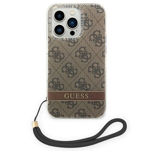 Оригинален гръб с гривна GUESS 4G Print Strap GUOHCP14XH4STW - iPhone 14 Pro Max кафяв - Img 2