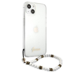 Оригинален гръб с гривна GUESS White Pearl GUHCP13mkPSWH - iPhone 13 прозрачен - Img 4