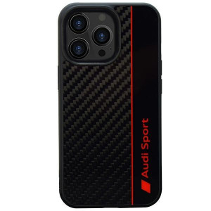 Оригинален гръб AUDI Carbon Fiber Stripe AUS-TPUPCIP13P-R8 / D1-BK - iPhone 13 Pro черен - Img 1